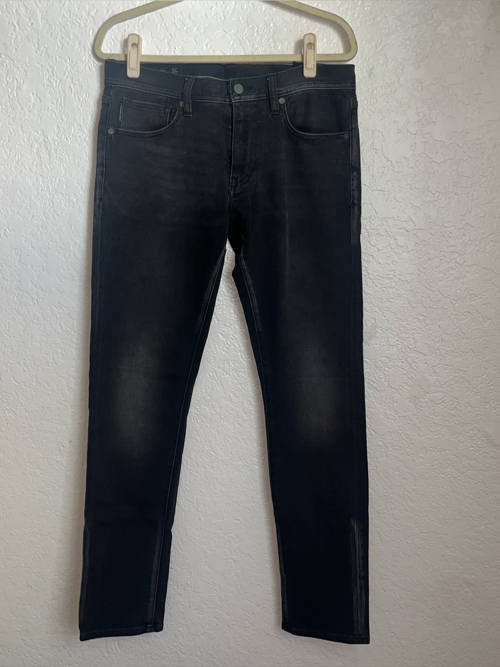 Armani Exchange AX Mens Slim Fit Black Jeans 32 Denim Pants Faded Stretch